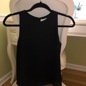Aritzia cropped black sleeveless blouse